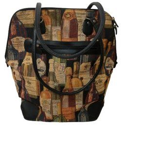 Vintage Wine Bottle Tapestry Rolling Luggage Suitcase